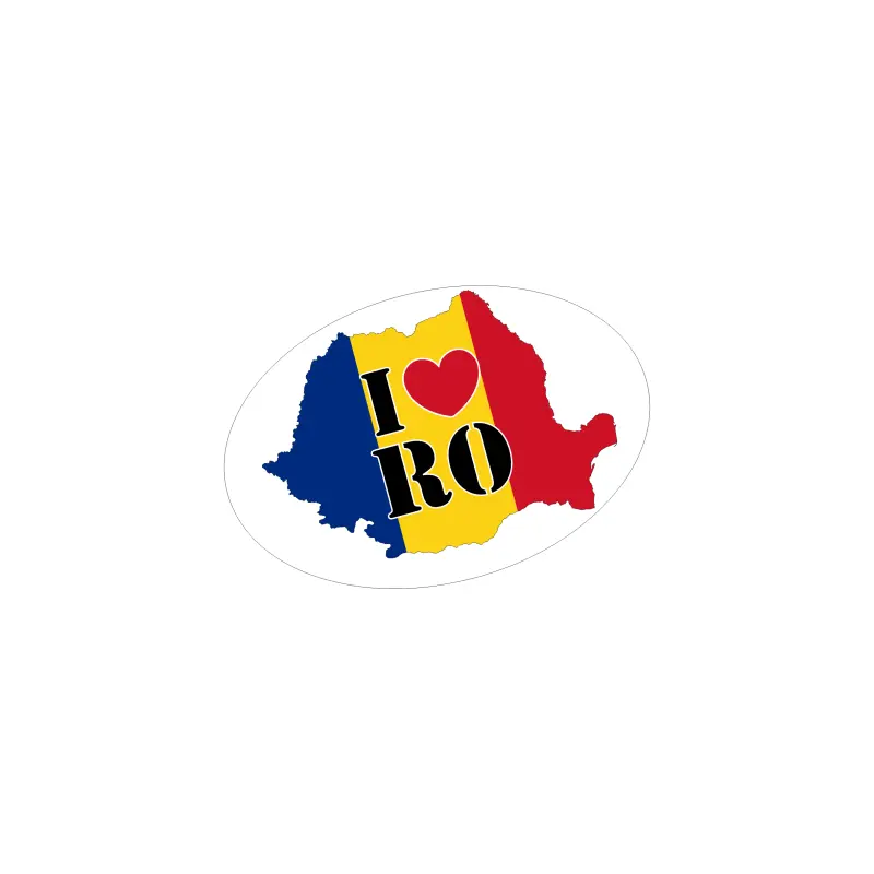 I love romania, autocolant, dimensiune 100x60 mm, model 054